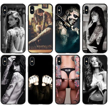 Compatible with Apple , Tattoo girl phone case - AllOnMarket